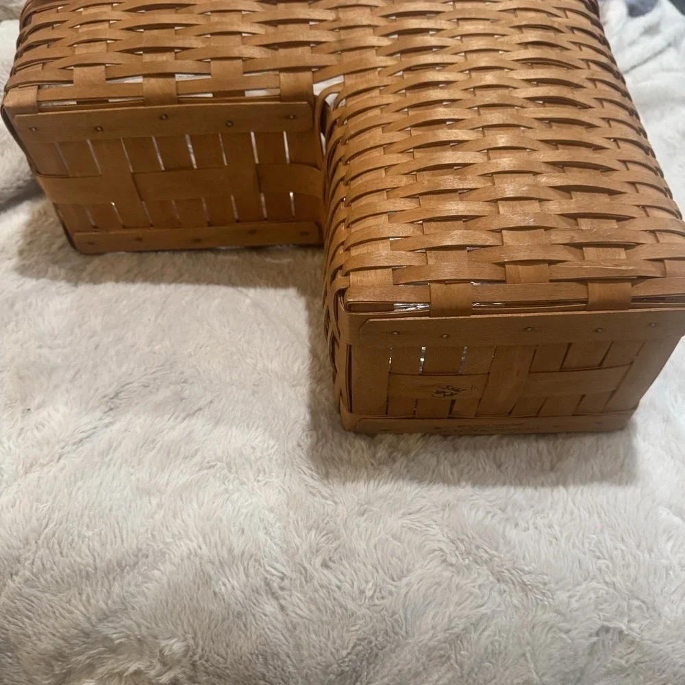 Longaberger 1995 Odds & Ends Stair Step It Up Basket 13x19x9 & Protector